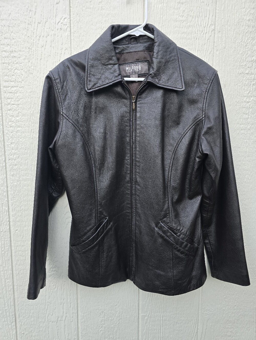Wilsons Leather Women's Dark Brown Zip-Front Leather Jacket